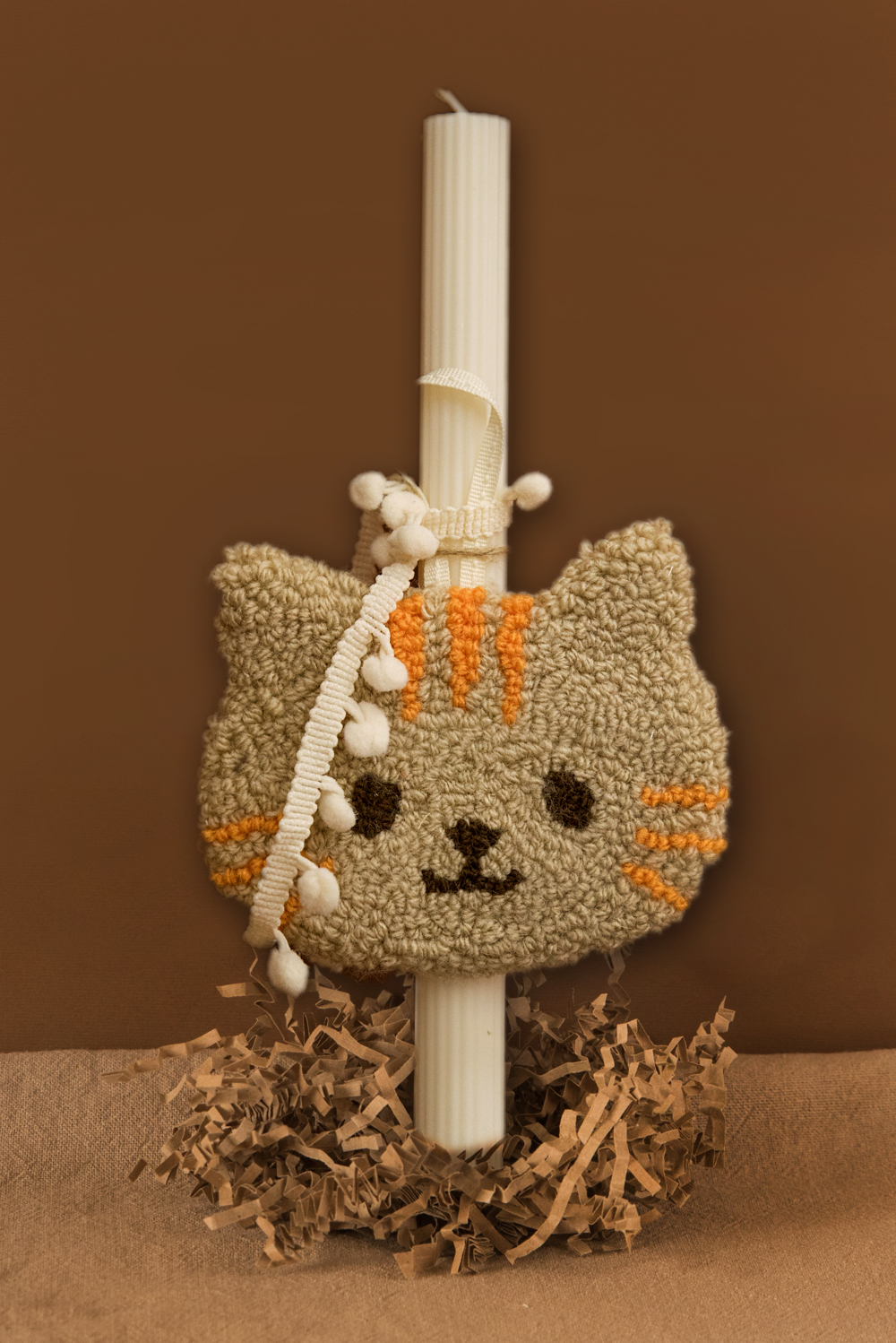 Easter Candle – Punch Needle Charm 2 Easter Candle – Punch Needle Charm - Image 2